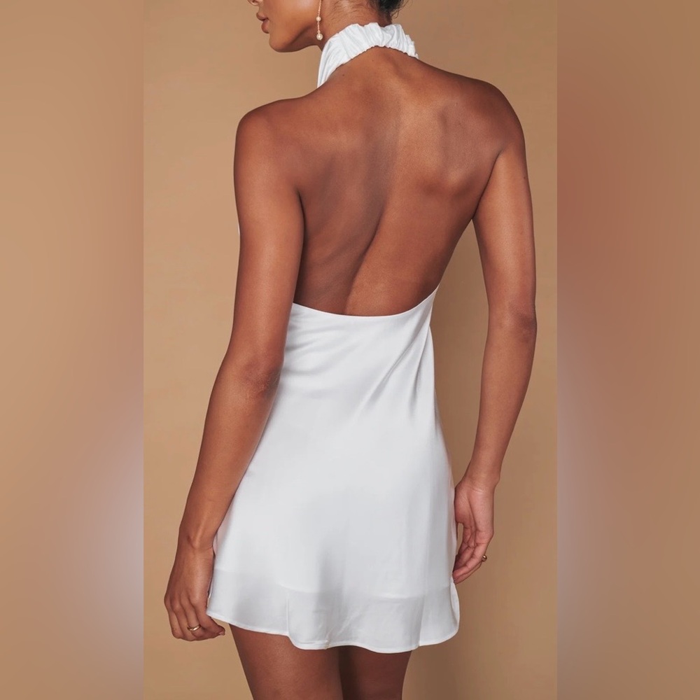 Show Me Your MuMu White jasmine Halter Mini Dress‎ - Picture 3 of 3